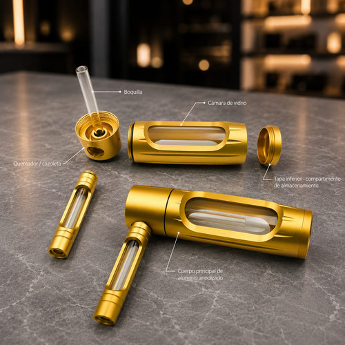 PipaBong de Aleación de Aluminio Portátil de 150mm desarmable